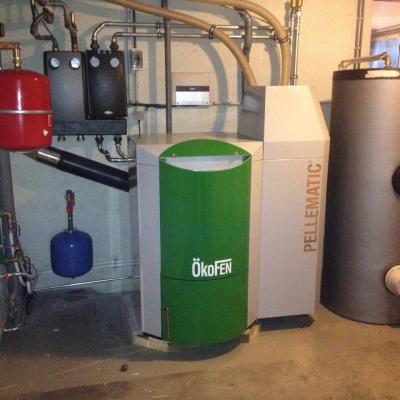 delmelle energies chaudière Okofen PES avec boiler + silo textile